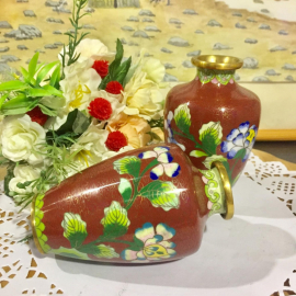 Ваза Китай 50х гг, техника клуазоне, винтаж, деформация. Картинка 1